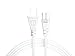 PWR+ 18 AWG 2-Slot Non-Polarized Power Cord - NEMA 1-15P to IEC320C7 Extra Long 12 Ft Cable Cord Black