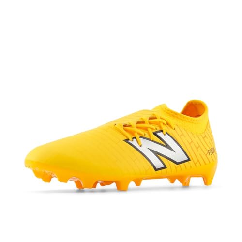 New Balance Unisex Furon Dispatch Fg V7+ Soccer Shoe, Sun Glow/Metallic Silver/Black, 10.5 US Men