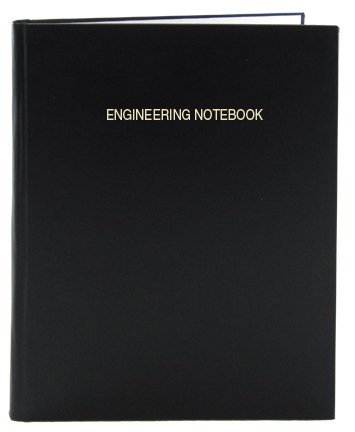 BookFactory Black A4 Engineering Notebook, 312 Pages, Black Cover, Hardbound, A4-21 cm x 29.7cm - with 5mm Grid Format (EPRIL-312-4GS-A-LKT4)
