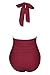 SEASELFIE Women's Halter One Piece Cutout Swimsuits High Neck Flattering Bathing Suits with Ruched Tummy Control