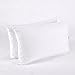 puredown® Goose Feather Down Blend Soft and Flat Pillow for Sleeping Cotton Cover, Queen Size, Set of 2