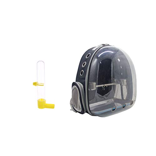 VANKOA Portable Outdoor Parrot Bird Backpack Cage w/Perch Feeding Cups with Bird Water Drinker