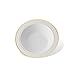 DELUXE PLASTIC PARTY DISPOSABLE BOWLS | 6 Ounce Hard Wedding Plastic Bowls | White/Gold Rim, 40 Pack | Elegant & Fancy Heavy Duty Party Supplies Dessert Plates for Holidays & Occasions
