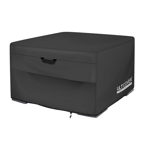 ULTCOVER Patio Fire Pit Table Cover Square 36 inch Outdoor Waterproof Fire Bowl Cover, Black