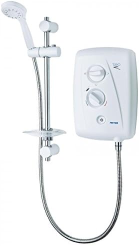 Triton T80Z Electric Shower 8.5kW White Chrome Fast Fit 5 Spray Rub Clean