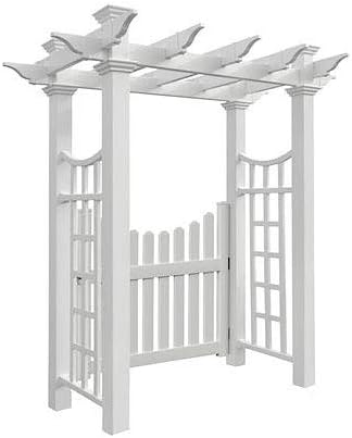 New England Fairfield Deluxe Arbor with Cottage Picket Gate