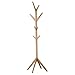 LANGRIA Free Standing Bamboo Tree-Shaped Display Coat Rack Stand with 4 Tiers 8 Hooks Solid Feet Suits Hallway Room Home Office, Clothes Organizer for Clothes Scarves Hats (Bamboo Natural Color)