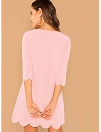 Milumia vestido de túnica con cuello redondo y mangas 3 4 para mujer