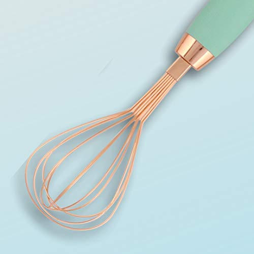 Mint Kitchen Accessories: Mint and Copper Kitchen Tool Set: Copper Tongs, Copper Whisk, Copper Grater, Copper Pizza Wheel, Copper Peeler, Copper Ice Cream Scooper, Copper Garlic Press Stainless Steel