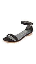 Stuart Weitzman Women's Nudist Flat Sandals, Black, 4 B(M) US