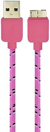 Gonezon Pink 10FT 3M Nylon Braided Durable Universal USB 3.0 Micro Charger Sync Data Rapid Charging Cable USB Cord Wire + Dolphin Decorate Strap For Samsung Galaxy Note 3 N9000/N9005 Galaxy S5 Nokia Lumia 2520 Tablet /Tab Pro 12.2