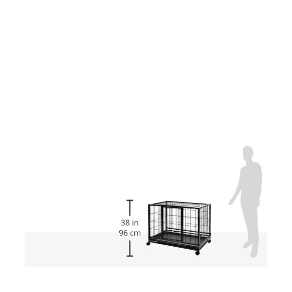 AmazonBasics Heavy Duty Stackable Pet Kennel with Tray, 36inch Dog