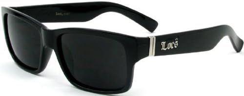 LOCS Black 910 Flat Wayfarer Sunglasses + Free Micro Fiber Bag