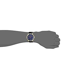 Ted Baker "Daniel Acero Inoxidable y vestido de piel reloj de cuarzo de los hombres, color: negro (Modelo: 10031571)