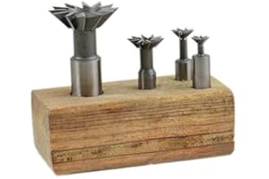 Dovetail Cutter HSS 45° – Durable Double-Edged End Mill Tool for Metalworking & Machining (Set of 4 Sizes with Wooden Box)