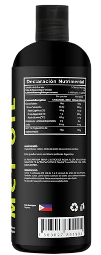 Wellthy MCT Oil 1L Aceite 100% Coco Natural. 66 Porciones, C8+C10 Alta Pureza, Keto y Paleo Safe, Sugar Free, Vegan, NON GMO, Gluten Free, Libre de Soya, Libre de Palma, Origen Filipino.