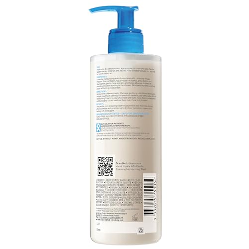 LA ROCHE-POSAY LIPIKAR AP+ GENTLE FOAMING MOISTURIZING WASH, SHEA BUTTER + NIACINAMIDE + GLYCERIN, MOISTURIZING BODY WASH FOR DRY SKIN, NATIONAL ECZEMA ASSOCIATION ACCEPTED, SOAP FREE