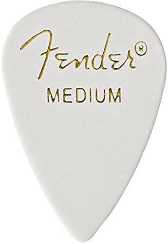 Fender Classic Celluloid Guitar Picks 351 Shape, Guitar Accessories, White, Medium, 144-Pack