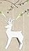 1 X One Hundred 80 Degrees Porcelain White Deer Ornament