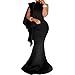 Bodycon4U Women's One Shoulder Ruffled Mermaid Long Maxi Evening Dress Gown
