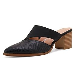 Womens Cutout Backless Mules Shoes Pointed Toe Slip