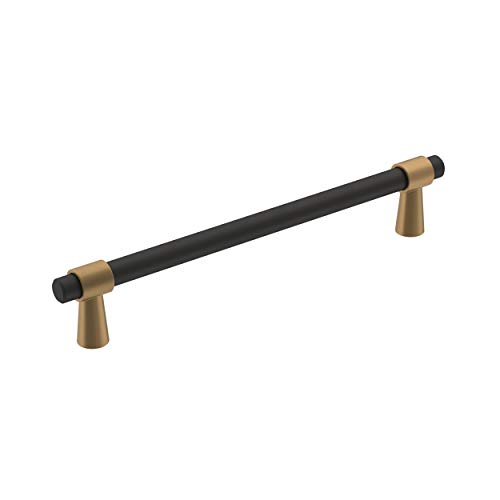 Amerock | Cabinet Pull | Matte Black/Champagne