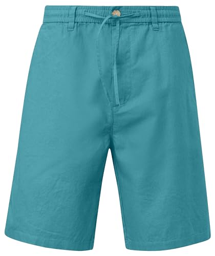 s.Oliver Big Size 2148436 Bermuda in Misto Lino, Blue Green 6565, 52 Uomo