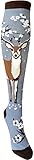 ModSock Womens Antler Blossoms Knee Socks 6-10 Dusk Gray