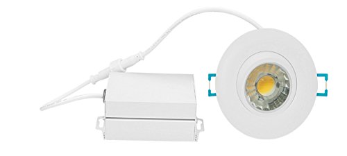Goodlite 2.75 Inch LED Round Gimbal Recessed Luminaire 8w 650 Lumens (75W Eqv) with Junction Box for New Or Old Construction IC-Rated,Warm White 3000k Dimmable, 40° 360° Rotatable Eyeball (3 Pack)