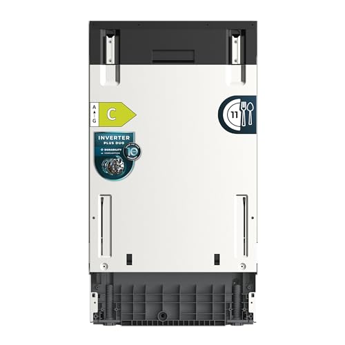 Cecotec Lave-vaisselle Encastrable 45 cm Bolero Aguazero 4570 Full-BI Connected. 11 Couverts, 10 Programmes, Classe C, Inverter Plus Duo, Panneau Touch, WiFi, O2Dry, Super Dry, FloorView Light