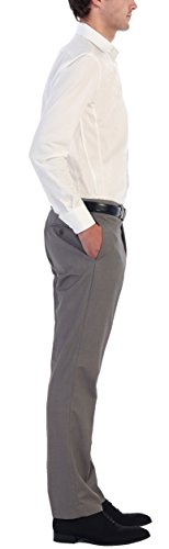 Studio 10 Men’s by Gioberti Slim Fit Dress Pants, Silver, 38/30 - Thumbnail 2