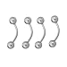 Eyebrow Piercing CR 16G Lot of 4 Eyebrow 16 Gauge Stainless Steel (1.2mm) 4 Pieces - Choose Your Size