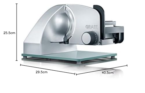 GRAEF. Master M20 - Elektrischer Allesschneider, Made in Germany, Vollstahlmesser Ø 170 mm für feinste Schnitte, Schnittstärke 0-20 mm, Kondensatormotor 170 W, Vollmetall, Schneidemaschine, Silber 9
