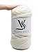 Super Chunky Merino Wool Yarn- Bulky Roving Yarn for Finger Knitting,Crocheting Felting,Making Rugs Blanket and Crafts (Cream, SuperChunky-2.2LB)