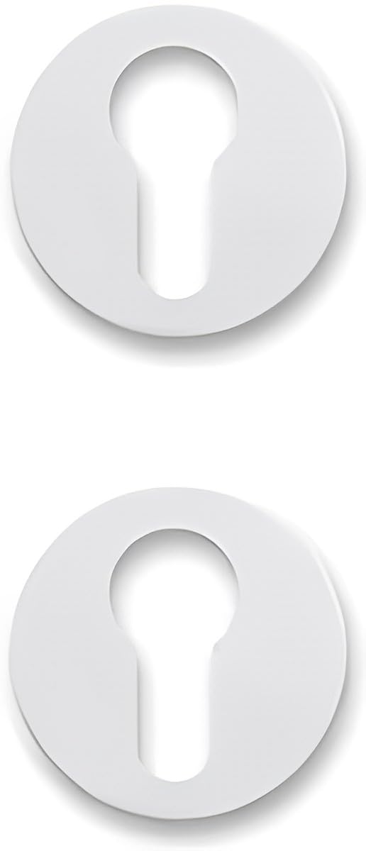 Pair of Rosettes Cylinder Hole Compatible with Yale Hole, Door Lock Holes – Rosettes Sold in Pairs (Round, White)