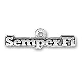 Corinna-Maria 925 Sterling Silver Semper Fi Marines Pendant Comes with a Split Ring