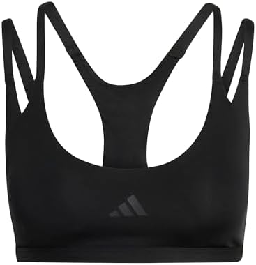 Damen Optime Workout Strappy Light Support Bra, Black, XS