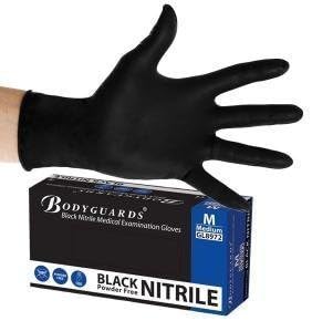 Bodyguard Disposable Black Nitrile Gloves Large by Bodyguard
