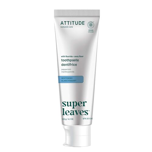 Attitude Whitening Toothpaste with Fluoride, Peppermint Flavor, EWG Verified, V…