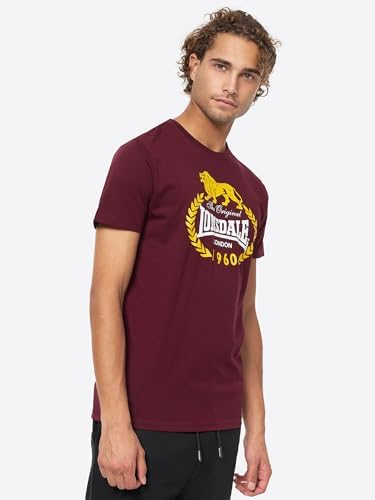 Herren T-Shirt Normale Passform Doppelpack ECCLAW XL, Black/Oxblood
