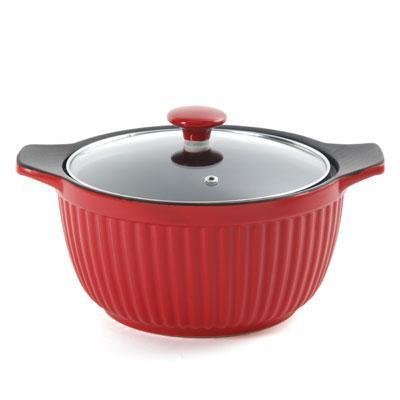 Click Here to See More Images Cp 3Qt Ribbed Casserole Red