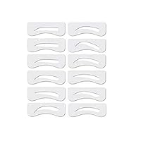 12 PCS White Different Styles Eyebrow Card for Lazy Eyebrow Artifact Plastic Reuseable Thrush Card Eyebrow Stencil Tools DIY for Beginner Beauty Accessroies Supplies