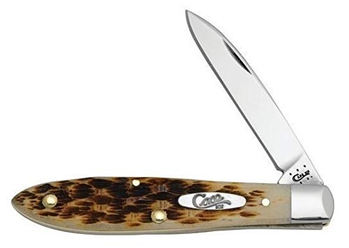 CASE XX WR Pocket Knife Amber Bone Barehead Teardrop Item #246 - (TB61028 SS) - Length Closed: 3 1/2 Inches