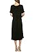 82 Days Women'S Rayon Span Rear Pleat Detail Mid Long Dress - Solid
