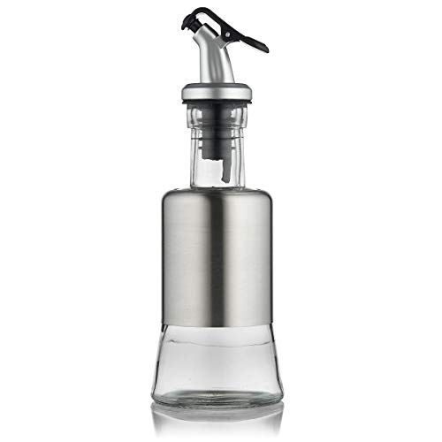 FARI Stainless Steel Olive Oil Dispenser Bottle, 7oz Glass Cooking Oil & Vinegar Cruet for Kitchen and BBQ - Thumbnail 7