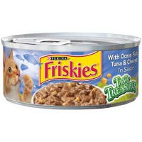 CASE OF FRISKIES TASTY TREASURES WITH OCEAN FISH, TUNA & CHEESE IN GRAVY (24 TOTAL)