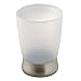 mDesign Bath Accessory Set, Soap Dispenser Pump, Toothbrush Holder, Tumbler, Soap Dish - 4 Pieces, Frost/Brushed Stainless