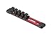 ARES 70205-3/8-Inch Drive Red 6-Inch Socket Organizer - Aluminum Rail Stores up to 5 Sockets and Keeps Your Tool Box Organized