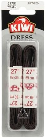 kiwi dress round laces brown 36 2 pairs KIWI Shoe Laces, Dress Round, Black, 36 in, 2 pairs, Sneaker Shoe Strings