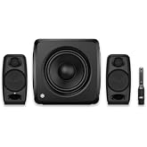 IK Multimedia iLoud Micro Monitor &amp; iLoud Sub Bundle with ARC X Calibration, 25Hz Bass Extension, Portable Bluetooth Studio Speaker System for Mixing, Production &amp; DJ Use